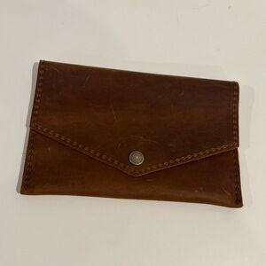 Portland Leather Brown Envelope Wallet Clutch